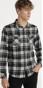 SIX VALVES - Camisa De Manga Larga Tejido De Franela Estampado A Cuadros Con Bolsillos