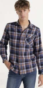 SIX VALVES - Camisa Manga Larga Estampado A Cuadros Con Bolsillos Tapeta