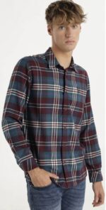 SIX VALVES - Camisa Manga Larga A Cuadros Con Logo Bordado
