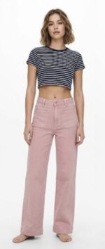 Pantalón Wide Leg Retro Chic Rosa