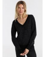 Victorio & Lucchino Jersey Punto Jacquard Negro Mujer 
