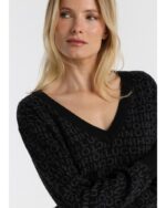 Victorio & Lucchino Jersy Punto Jacquard Negro Mujer 