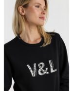 Victorio & Lucchino Sudadera Cuello Redondo Logo Encaje
