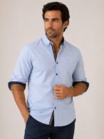 Yellow Skin Camisa Estructura Celeste detalle Codera